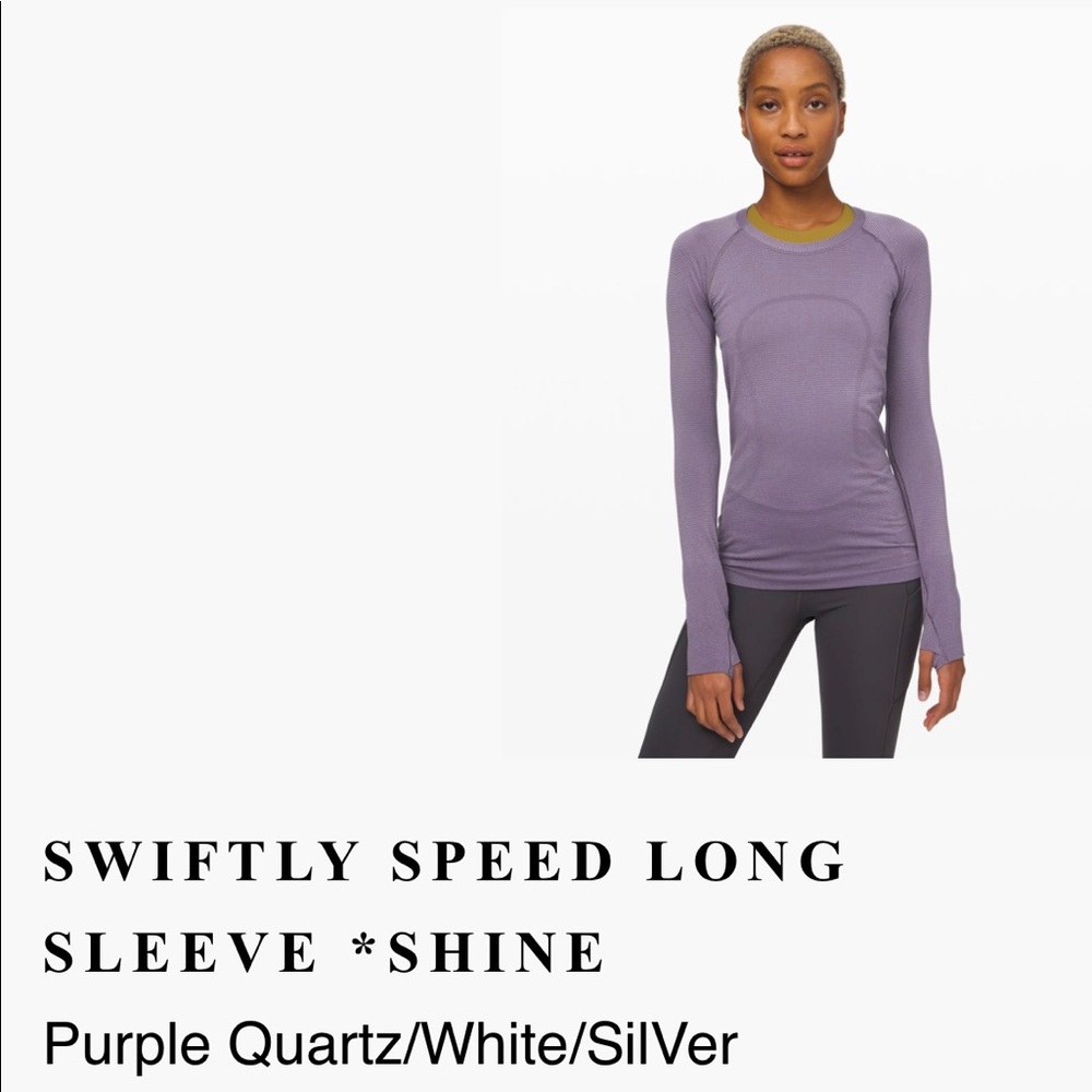 Swiftly long sleeve shine size 6 Purple Quartz/Silver